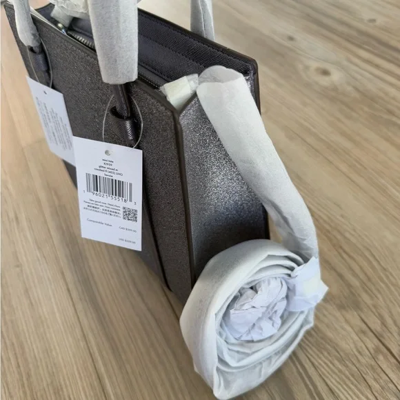 Kate Spade Kenzie Glitter Small Tote Bag KI959 Blueish Silver Purse NWT $329! - Picture 13 of 14